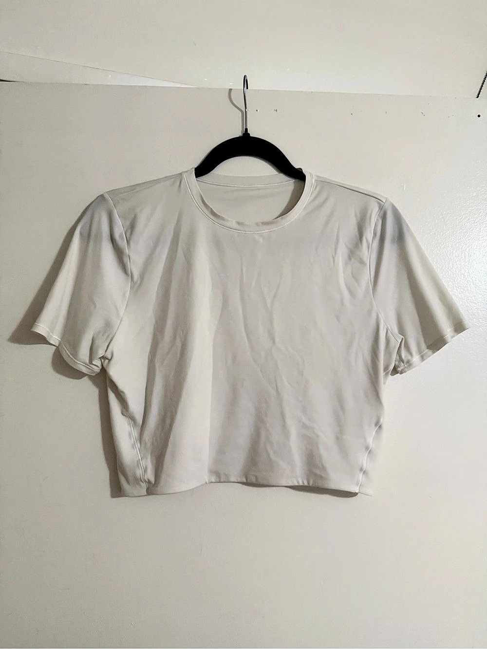 lululemon Wundermost Ultra-Soft Nulu Crewneck Cropped T-Shirt White
